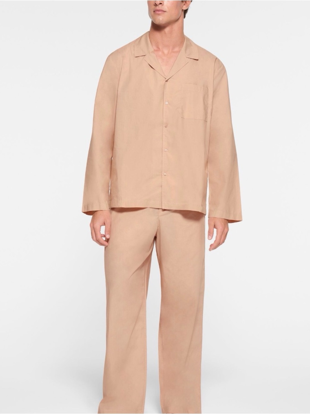 SKIMS Cotton Poplin Sleep Set in Mica Taupe